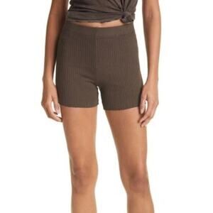 Cotton Citizen The Ibiza Ribbed Bike Shorts in Espresso Brown Size Medium NWT